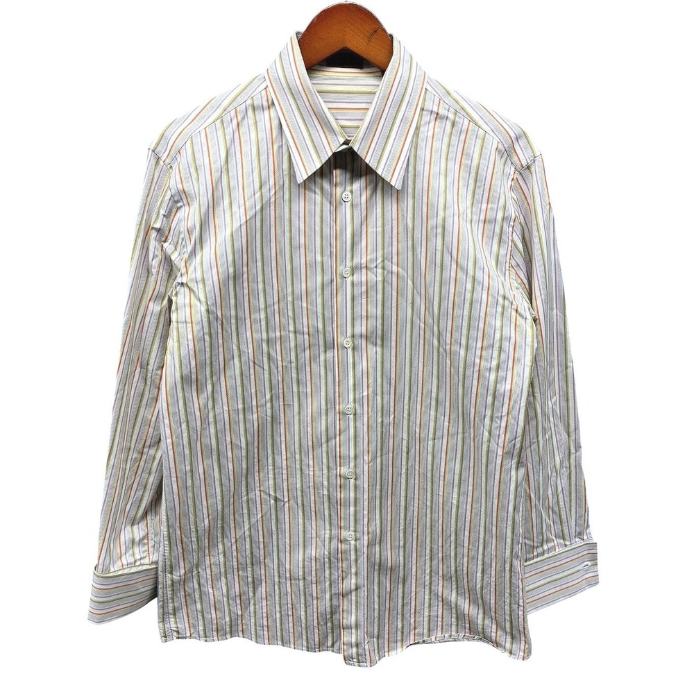 Missoni Striped Button Down Dress Shirt Mens L Multicolor Luxury Italy Casual